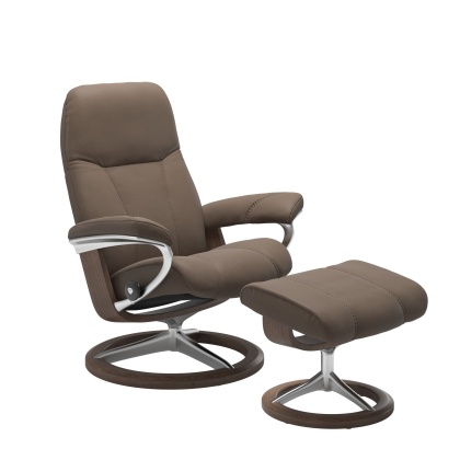 Stressless Consul Chair & Stool Signature Base - 3 Colours & 3 Sizes - Quick Ship!