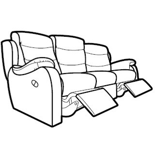 Parker Knoll Michigan 3 Seater Manual Recliner Sofa