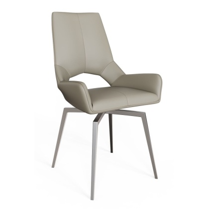 Contemporary Grey Oak Dining Chair in Taupe