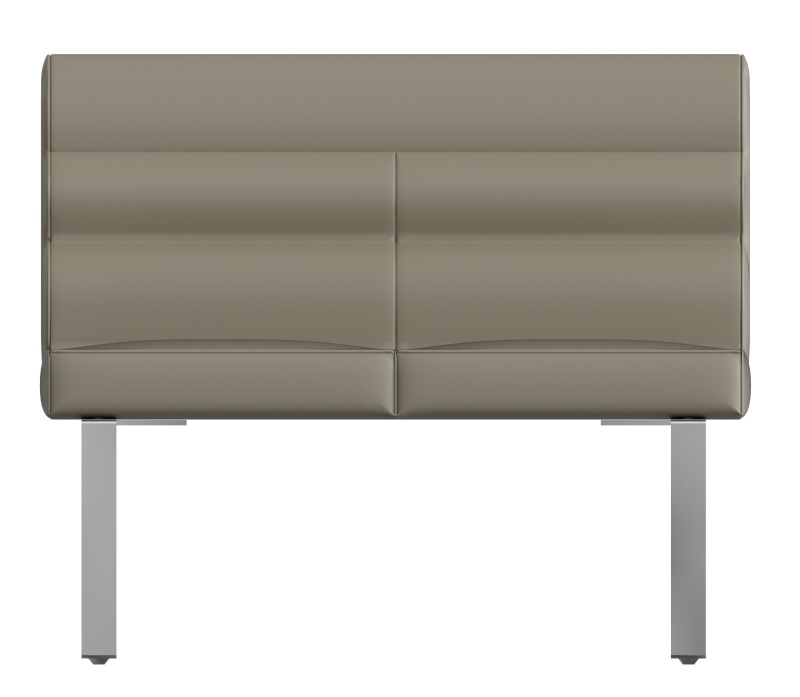 Brentham Furniture Contemporary Grey Oak 1m Dining Bench with Back in Taupe