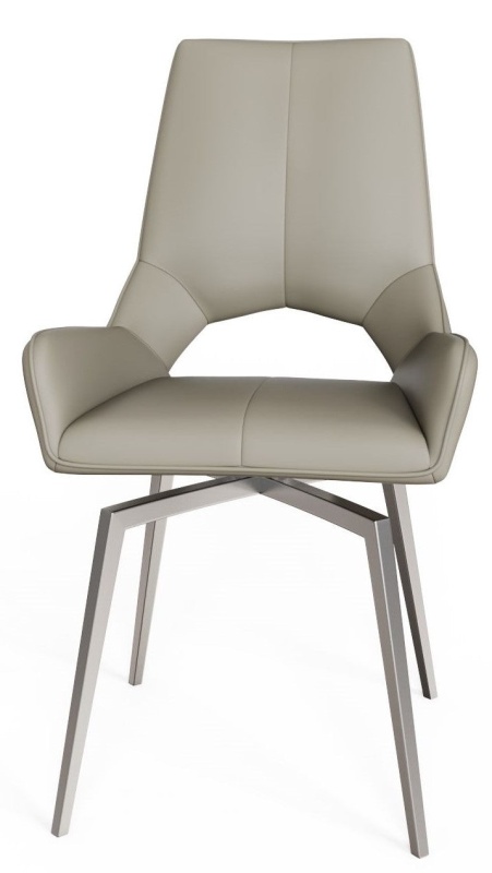 Brentham Furniture Contemporary Grey Oak Dining Chair in Taupe