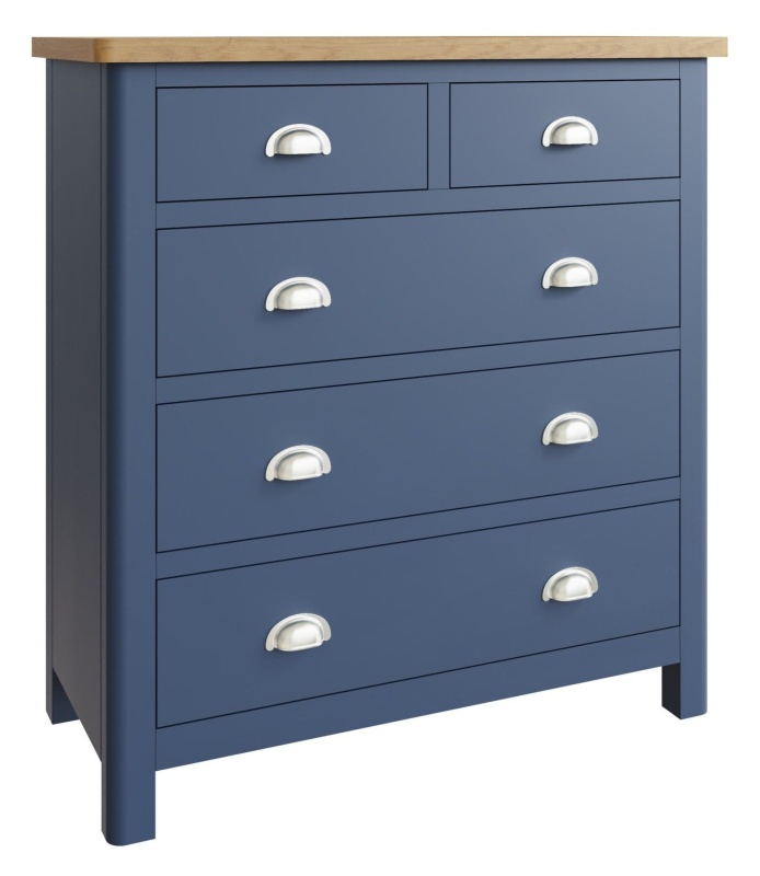Brentham Furniture Traditional Painted Oak 2 Over 3 Chest of Drawers