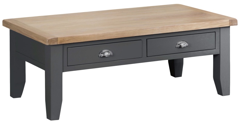 Brentham Furniture Classic Painted Oak Charcoal Large Coffee Table