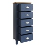 Brentham Furniture Traditional Painted Oak 5 Drawer Narrow Chest of Drawers