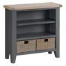 Classic Painted Oak Charcoal Small Wide Bookcase