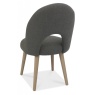 Bentley Designs Dansk Scandi Oak Upholstered Chair - Cold Steel Fabric (PAIR)