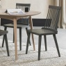 Bentley Designs Dansk Scandi Oak 4 Seater Table & 4 Spindle Chairs in Dark Grey