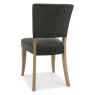 Bentley Designs Indus Rustic Oak Upholstered Chair - Gun Metal Velvet Fabric (PAIR)