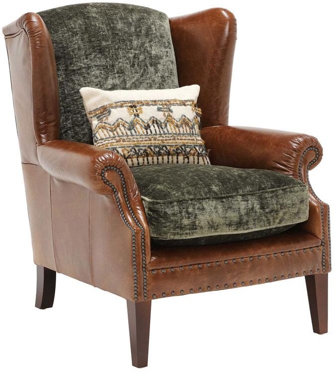 Tetrad Constable Wing Chair | Leather & Velvet Armchair