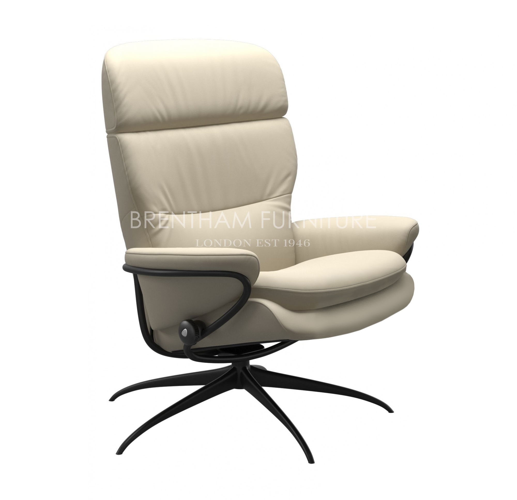 Stressless Rome Adjustable Headrest Chair With Star Base (No stool