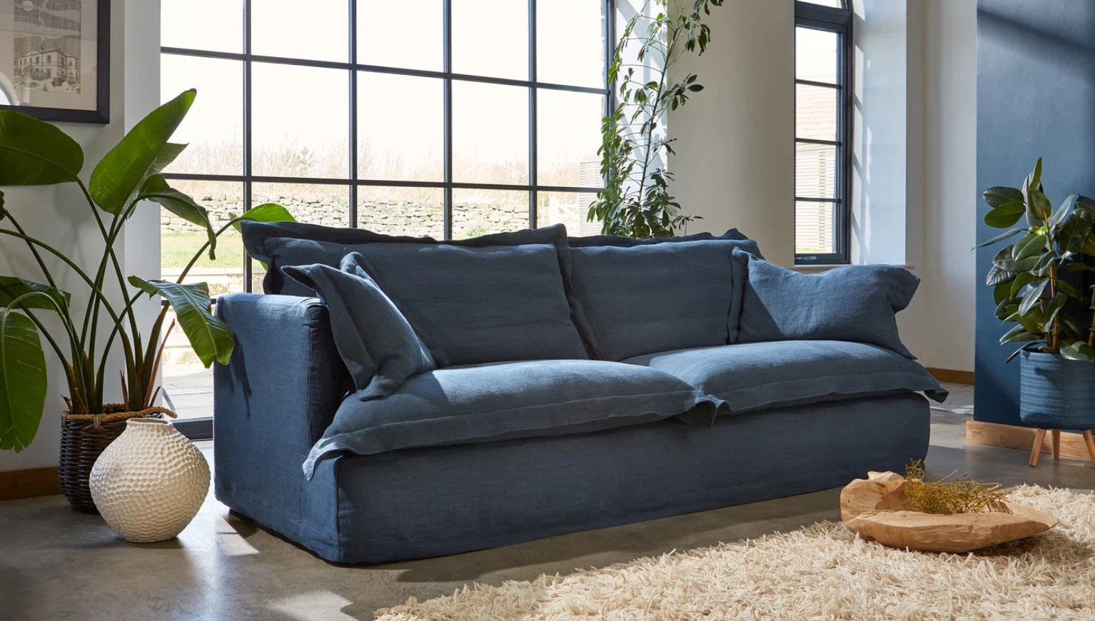 Tetrad Ava Grand Sofa | 252cm Slouchy Loose Cover Sofa