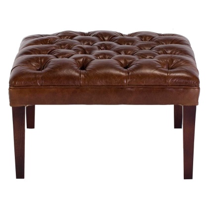Tetrad Harris Tweed MacKenzie Footstool - All Leather Tetrad Harris Tweed MacKenzie Footstool - All Leather