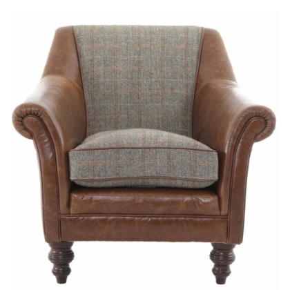 Tetrad Harris Tweed Dalmore Accent Chair - Option B (Hide & Tweed)