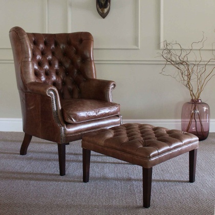 Tetrad Harris Tweed MacKenzie Chair - All Leather