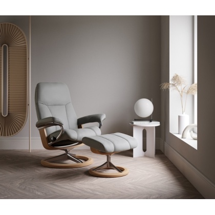 Stressless Consul Chair & Stool Signature Base - 3 Colours & Sizes - Quick Ship!