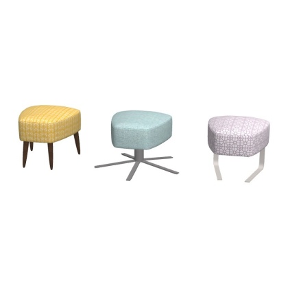 Fama Kylian Footstool With Wooden Base