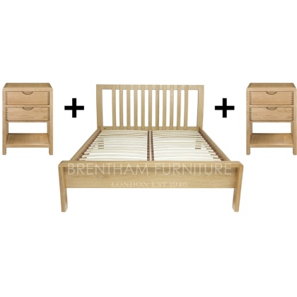 Ercol Bosco Kingsize Bed + 2x Bedside tables Ercol Bosco Kingsize Bed + 2x Bedside tables