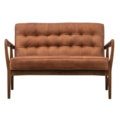 Gallery Direct Humber 2 Seater Sofa Vintage Brown Leather Gallery Direct Humber 2 Seater Sofa Vintage Brown Leather