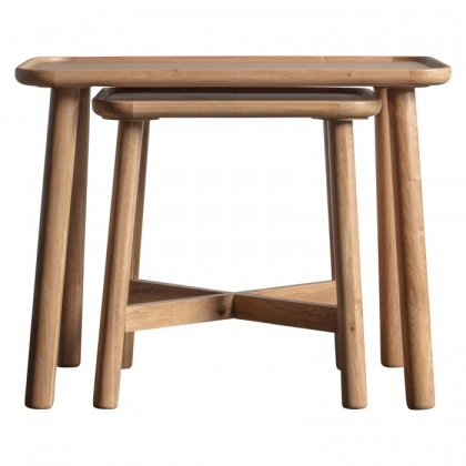 Gallery Kingham Nest of 2 Tables Oak Gallery Kingham Nest of 2 Tables Oak