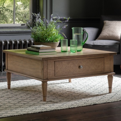 Gallery Mustique Square 2 Drawer Coffee Table