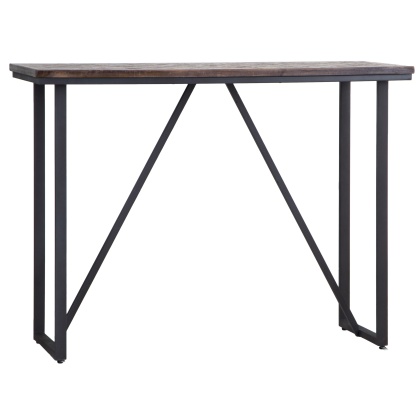 Industrial Teak Iron Console Table