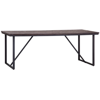 Industrial Teak Iron 2m Fixed Top Table