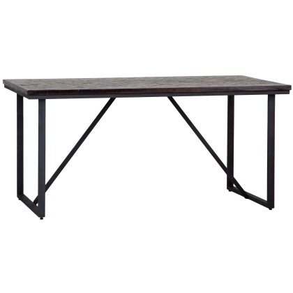 Industrial Teak Iron 1.6m Fixed Top Table