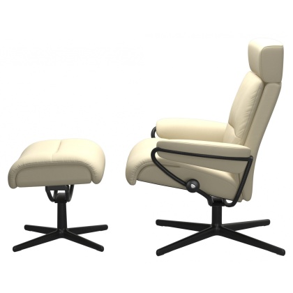 Stressless Tokyo Chair & Stool With Adjustable Headrest - Urban Cross Base