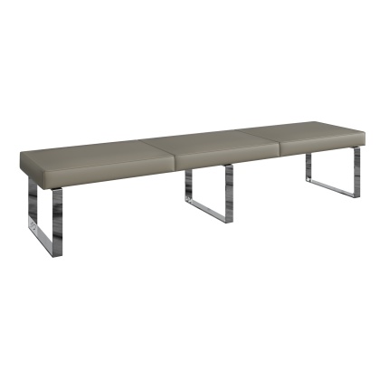 Contemporary Grey Oak 2.2m Dining Bench with Back in Taupe