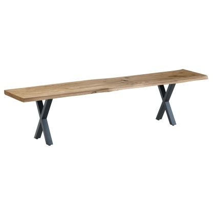 Reclaimed Natural 2m Dining Table With X Shaped Leg - Natural Finish