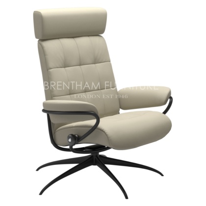 Stressless London Adjustable Headrest Chair Star Base ( No Stool )