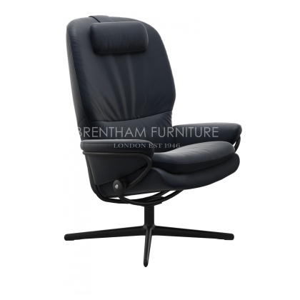 Stressless Rome High Back Chair With Urban Cross Base (No stool)