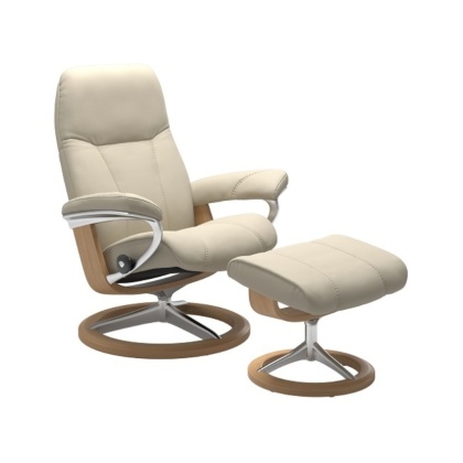 Stressless Consul Chair and Stool with Signature Base