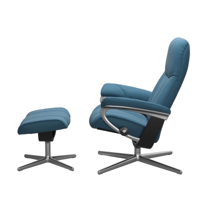 Stressless Consul Chair and Stool with Cross Base
