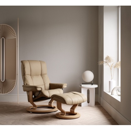Stressless Mayfair Chair and Stool with Classic Base