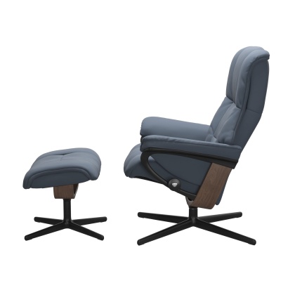 Stressless Mayfair Chair and Stool with Cross Base