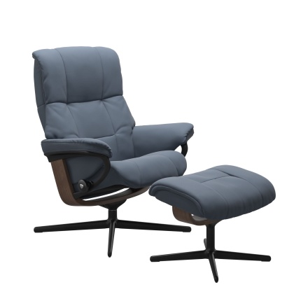 Stressless Mayfair Chair and Stool with Cross Base Stressless Mayfair Chair and Stool with Cross Base