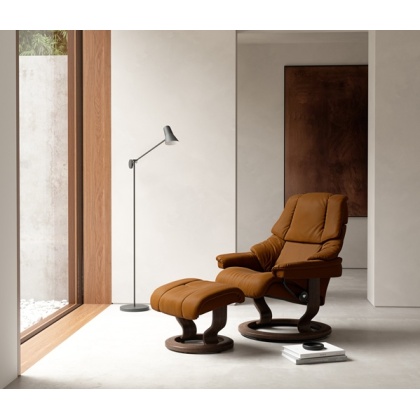 Stressless Reno Chair and Stool with Classic Base