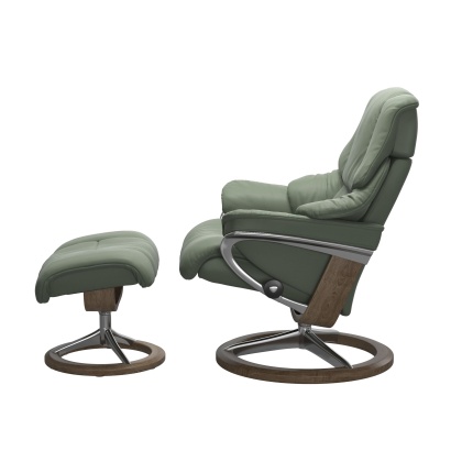 Stressless Reno Chair and Stool with Signature Base