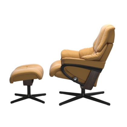 Stressless Reno Chair and Stool with Cross Base