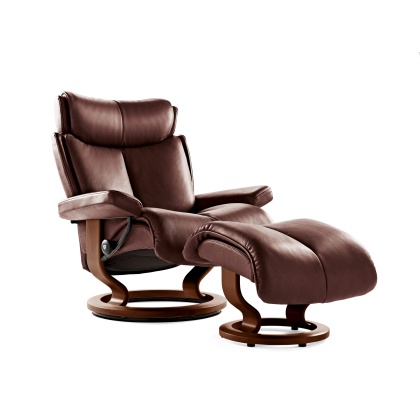 Stressless Magic Chair and Stool with Classic Base