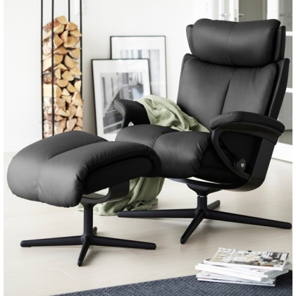 Stressless Magic Chair and Stool with Cross Base