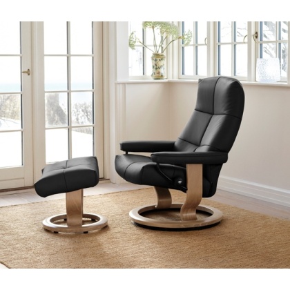 Stressless David Chair and Stool with Classic Base Stressless David Chair and Stool with Classic Base
