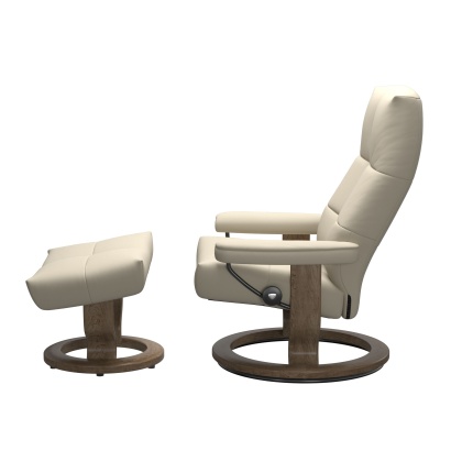 Stressless David Chair and Stool with Classic Base