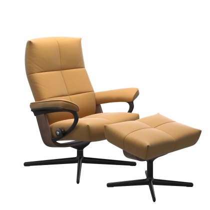 Stressless David Chair and Stool with Cross Base Stressless David Chair and Stool with Cross Base