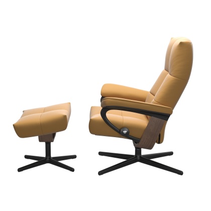 Stressless David Chair and Stool with Cross Base