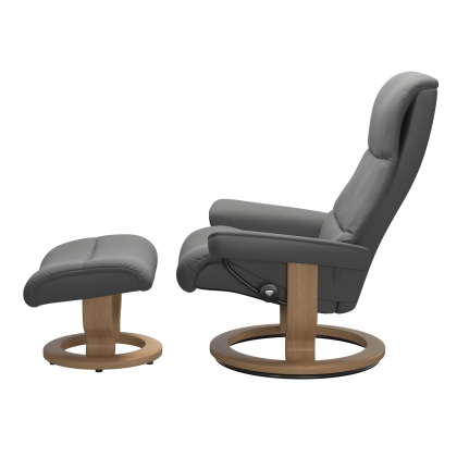 Stressless View Chair and Stool with Classic Base