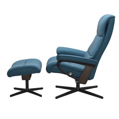 Stressless View Chair and Stool with Cross Base