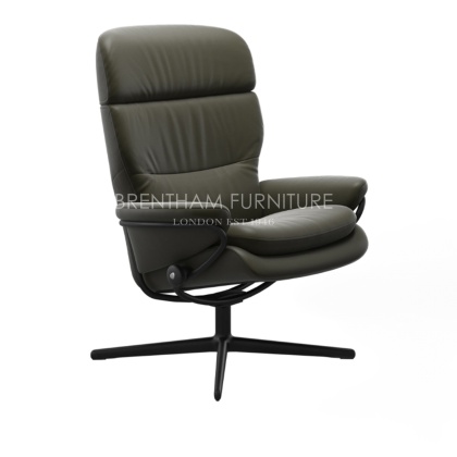 Stressless Rome Adjustable Headrest Chair With Urban Cross Base
