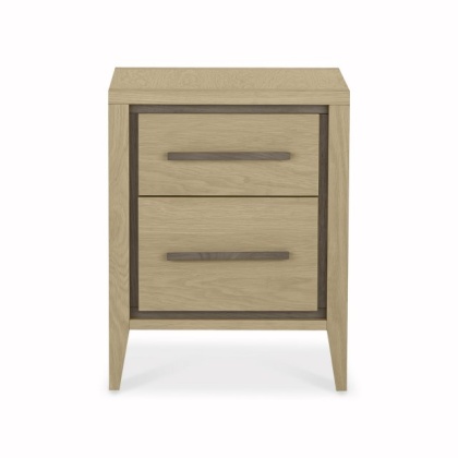 Bentley Designs Rimini Aged Oak & Weathered Oak 2 Drawer Nightstand
